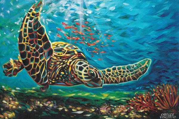 Reptiles & Amphibians: Deep Sea Swimming I by Carolee Vitaletti