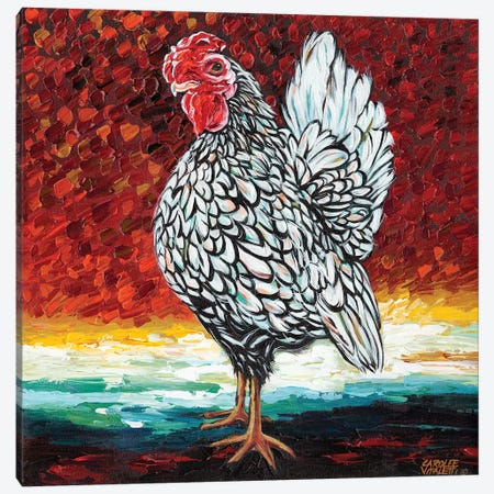 Fancy Chicken II Canvas Print #VIT28} by Carolee Vitaletti Art Print