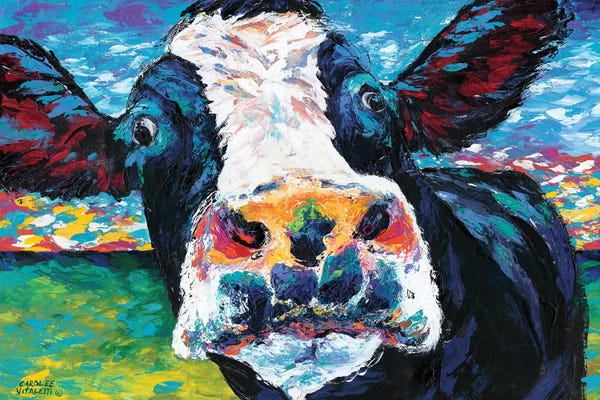 Farm Animals: Curious Cow II by Carolee Vitaletti
