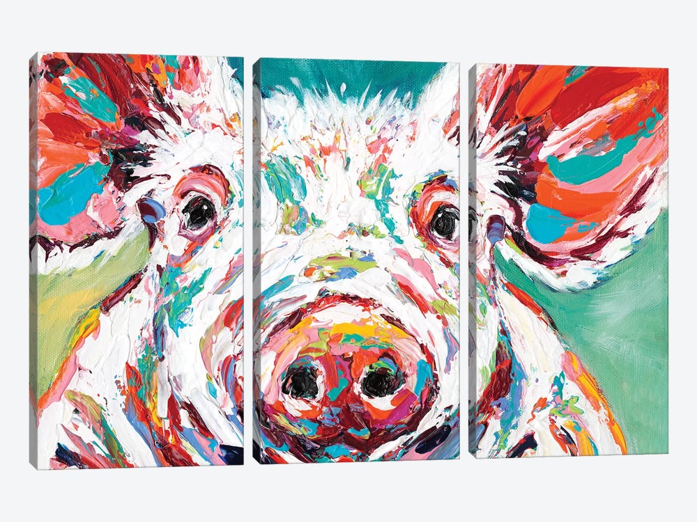 Piggy II by Carolee Vitaletti 3-piece Art Print