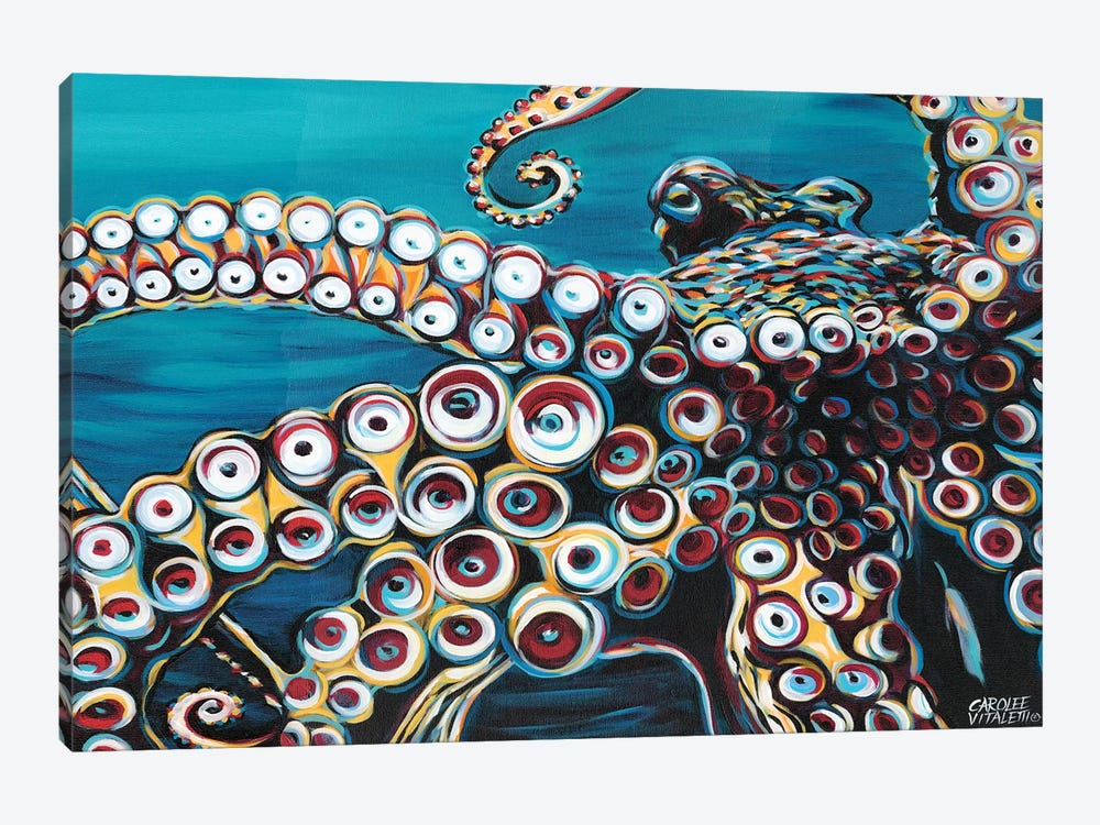 Wild Octopus I Canvas Art Print By Ee Vitaletti Icanvas - Octopus Wall Decor Canvas