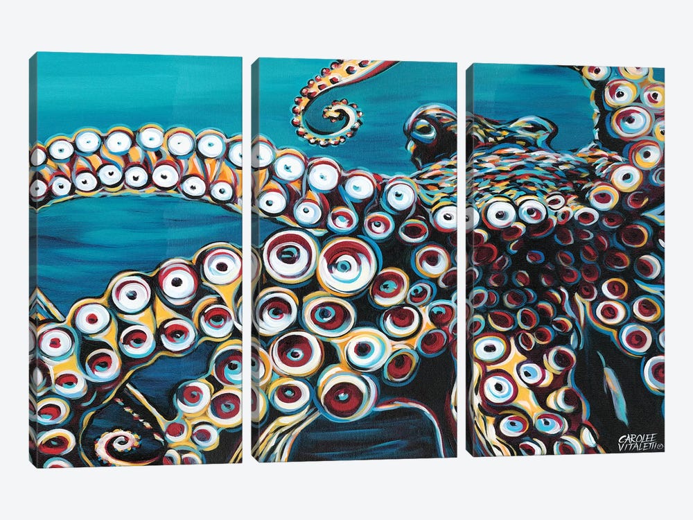 Wild Octopus I by Carolee Vitaletti 3-piece Canvas Artwork