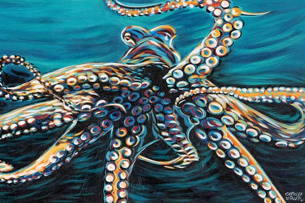 Kids Nautical Art: Wild Octopus II by Carolee Vitaletti