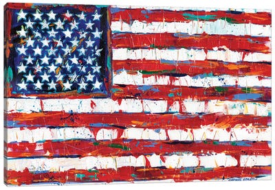 Dramatic Stars & Stripes Canvas Art Print - American Décor