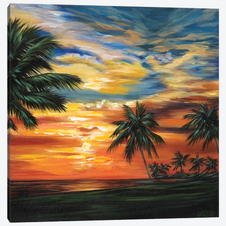 Stunning Tropical Sunset II Canvas Print #VIT59} by Carolee Vitaletti Canvas Art