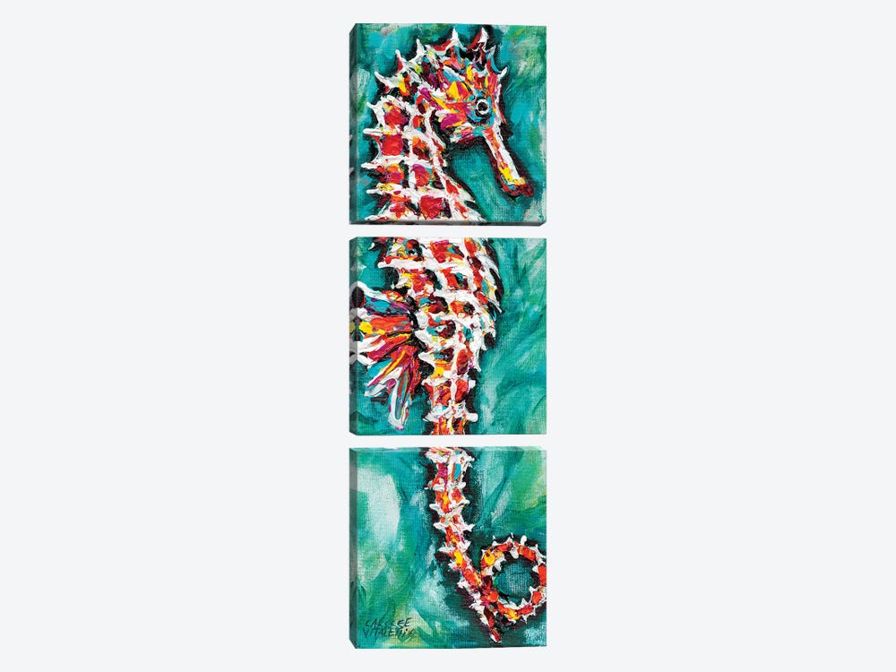 Radiant Seahorse I by Carolee Vitaletti 3-piece Canvas Wall Art