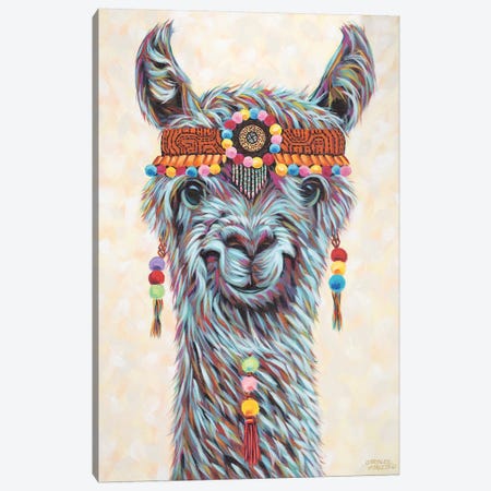 Hippie Llama I Canvas Print #VIT70} by Carolee Vitaletti Canvas Artwork