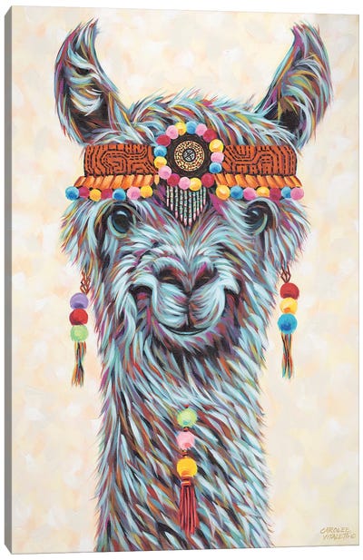 Hippie Llama I Canvas Art Print - Llama & Alpaca Art