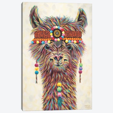 Hippie Llama II Canvas Print #VIT71} by Carolee Vitaletti Canvas Wall Art