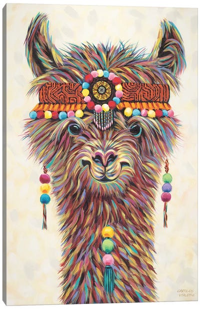 Hippie Llama II Canvas Art Print - Carolee Vitaletti
