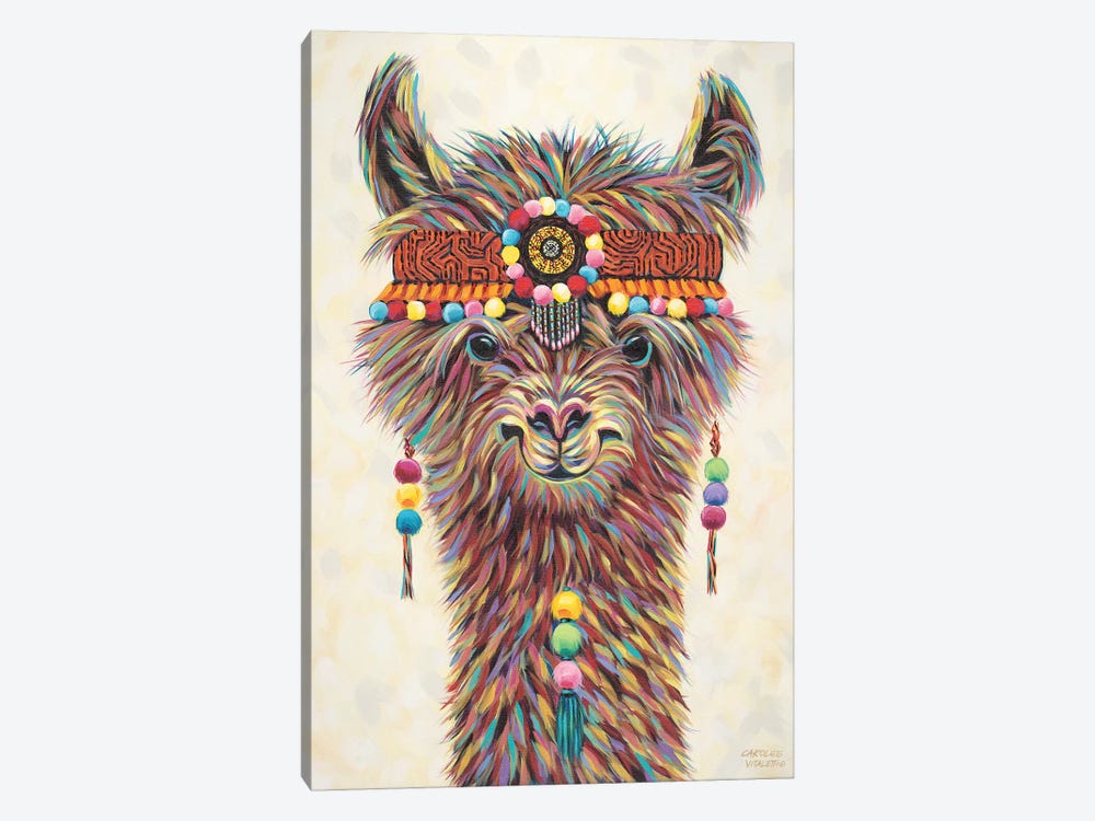Hippie Llama II by Carolee Vitaletti 1-piece Canvas Artwork