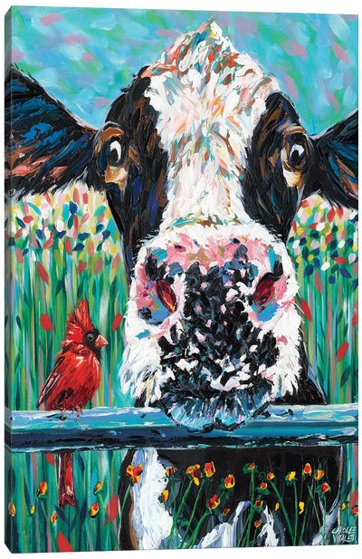 Farm Buddies I Canvas Art Print - Cow Art