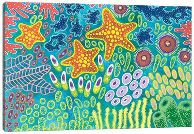 Coral Reef Flora Canvas Art Print - Starfish Art