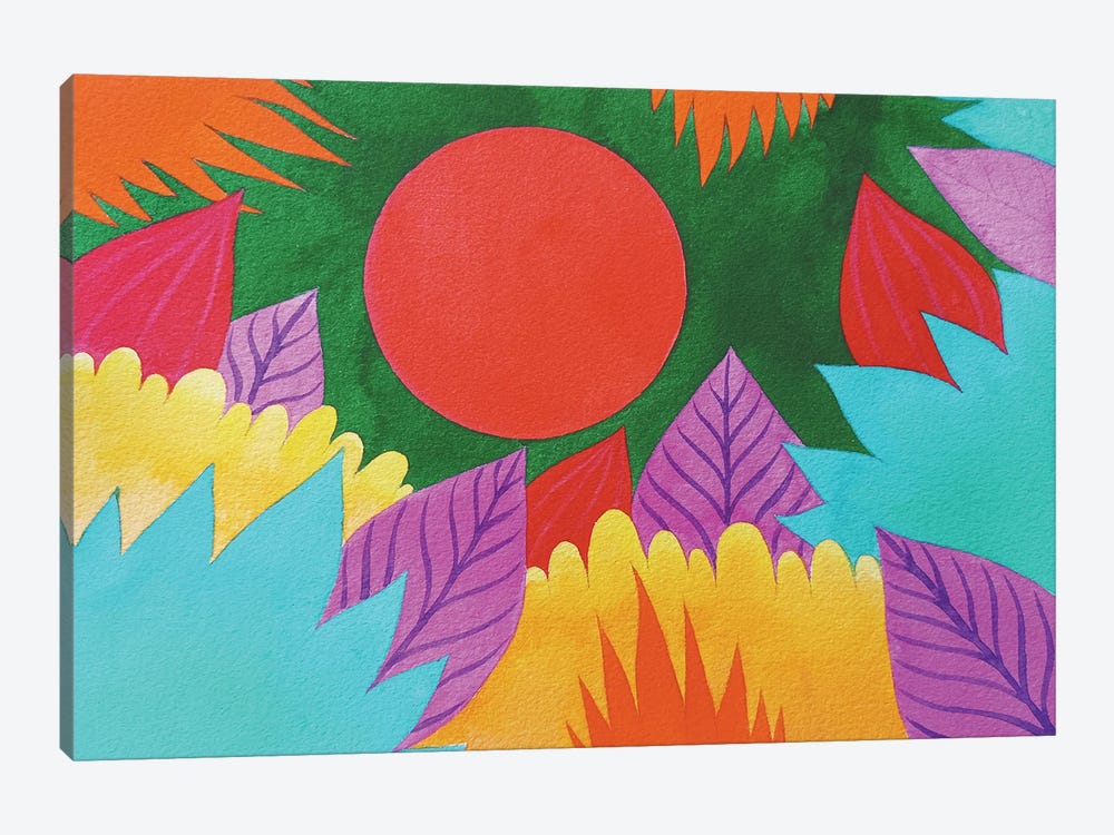 Red Sun by Veronika Demenko 1-piece Canvas Print