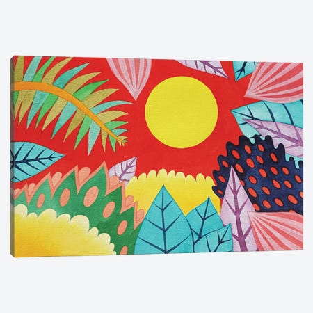 Tropical Sunset Canvas Print #VKD18} by Veronika Demenko Canvas Art Print