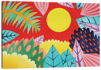 Tropical Sunset Canvas Art Print - Veronika Demenko