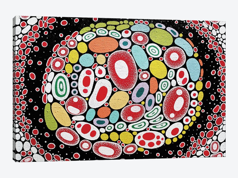 Vibrant Circles by Veronika Demenko 1-piece Canvas Art Print
