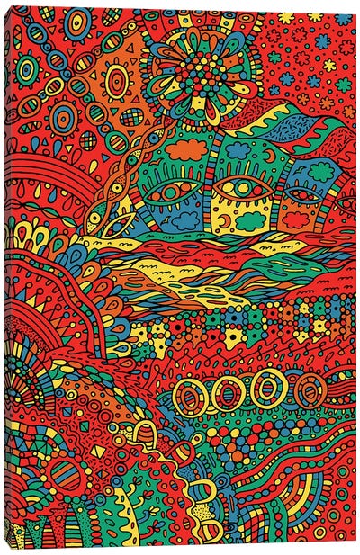Red Pattern Canvas Art Print - Veronika Demenko