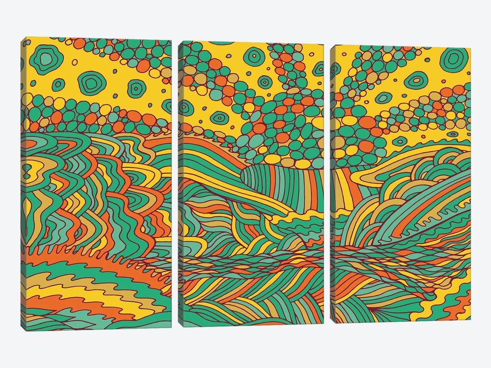 Summer Sunset by Veronika Demenko 3-piece Canvas Print