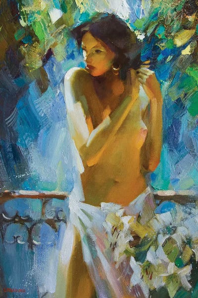 Vasyl Khodakivskyi: Morning On The Terrace by Vasyl Khodakivskyi