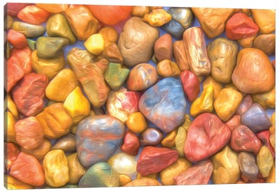 Colorful Rocks Canvas Art Print - Zen Garden