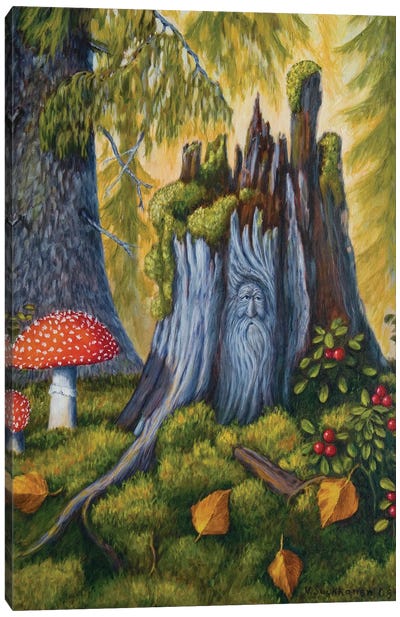 Spirit Of The Forest Canvas Art Print - Mushroom Art