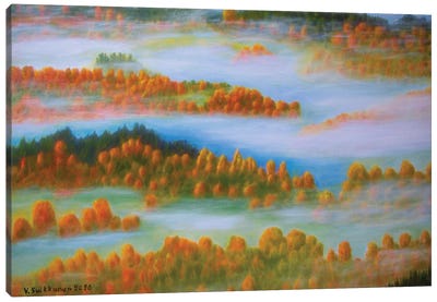 Misty Landscape Canvas Art Print - Veikko Suikkanen