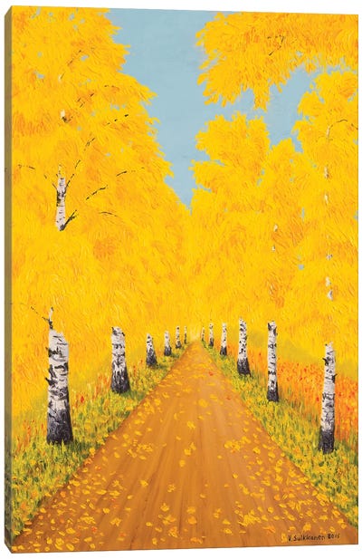 Golden Autumn Canvas Art Print - Veikko Suikkanen