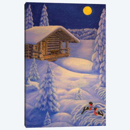 Cottage In The Moonlight Canvas Print #VKK41} by Veikko Suikkanen Canvas Art Print