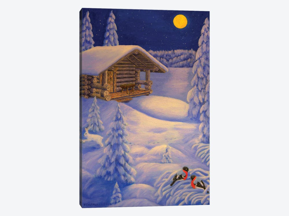 Cottage In The Moonlight by Veikko Suikkanen 1-piece Canvas Art