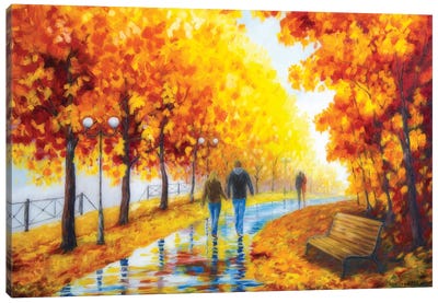 Autumn Parkway Canvas Art Print - Veikko Suikkanen