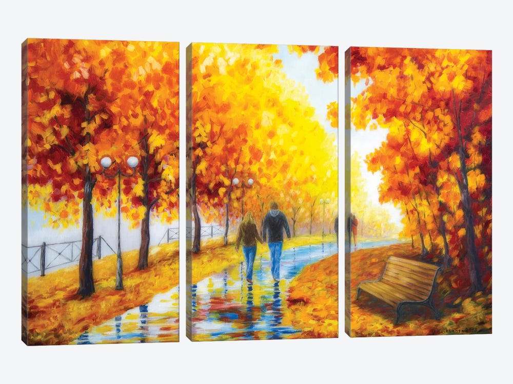 Autumn Parkway by Veikko Suikkanen 3-piece Canvas Print