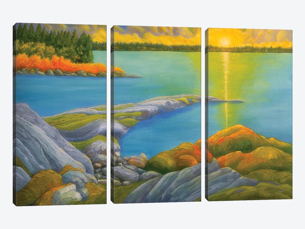 Morning On The Lake by Veikko Suikkanen 3-piece Canvas Wall Art