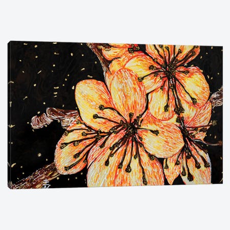 Golden Ukon Sakura Canvas Print #VKL29} by Vincent Keele Canvas Art