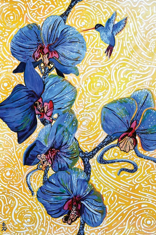 Orchids And Hummingbird by Vincent Keele wall art