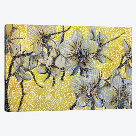 Yellow Orchids Canvas Print #VKL59} by Vincent Keele Art Print
