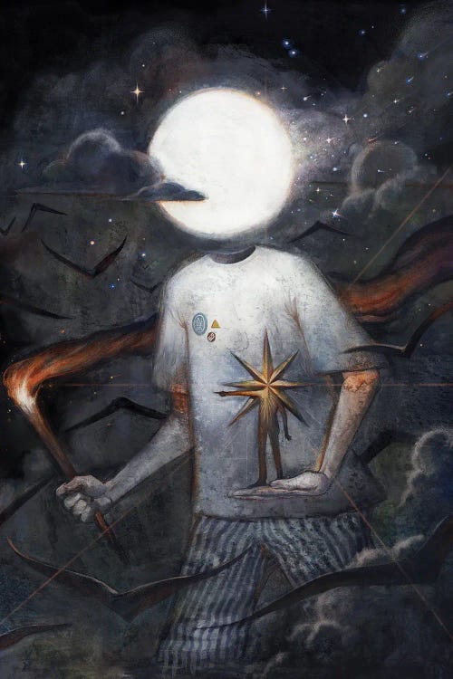 Moonboy And His Starguide by Varsam Kurnia wall art