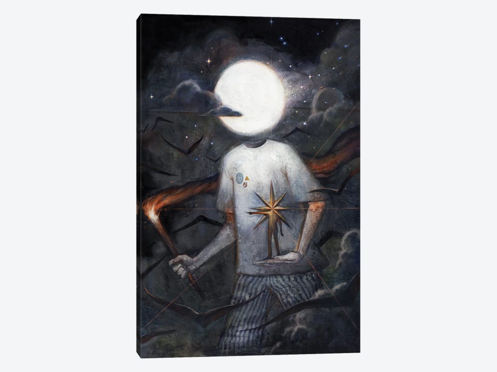 Moonboy And His Starguide by Varsam Kurnia 1-piece Canvas Artwork