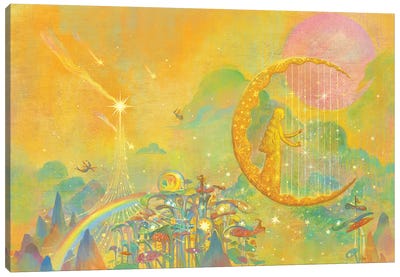 Celestial Strings Canvas Art Print - Rainbow Art