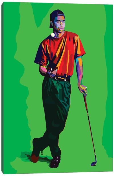 Eye Of The Tiger Canvas Art Print - Tiger Woods