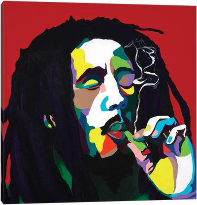 Burnin Bob Canvas Art Print - Marijuana Art