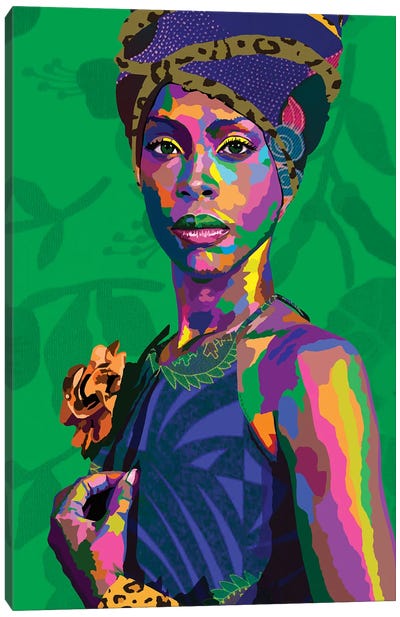 Green Eyes Canvas Art Print - R&B & Soul Music Art