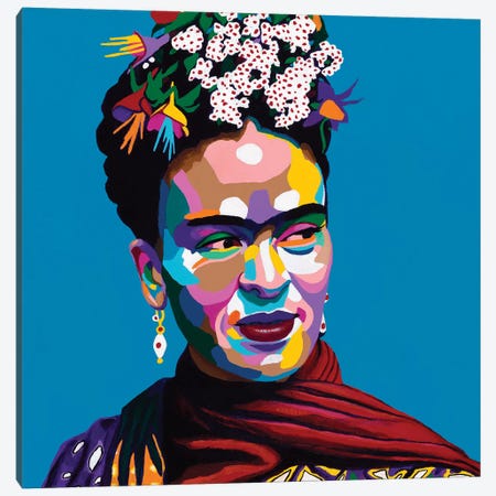 Frida Canvas Print #VKS7} by Vakseen Canvas Art