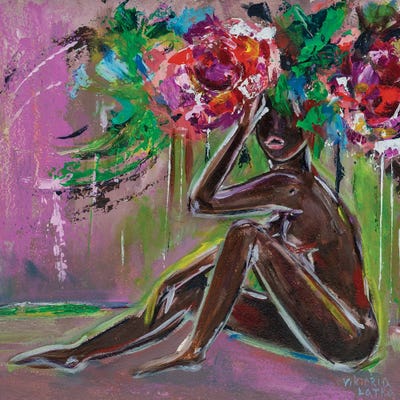 Nude In Blooming Nature by Viktoria Latka canvas print
