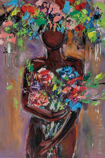 Nude With Meadow Flowers by Viktoria Latka framed canvas print