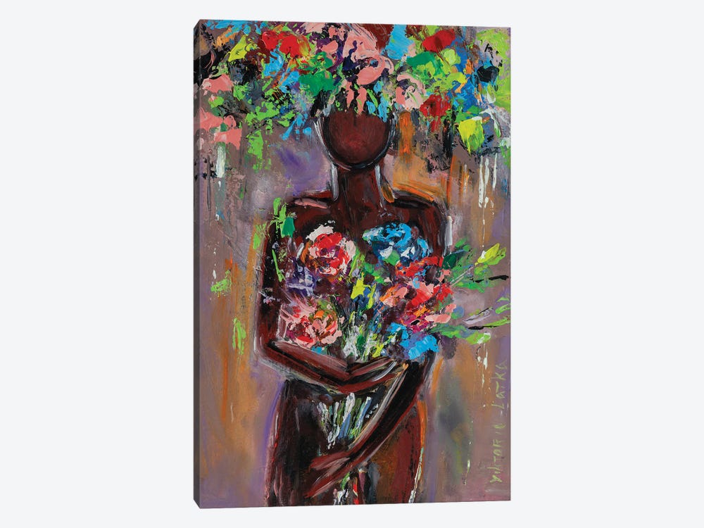 Nude With Flowers by Viktoria Latka 1-piece Canvas Art