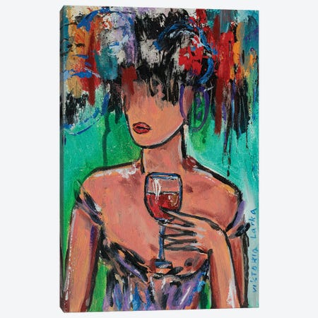 Faceless Woman With Wine Canvas Print #VKT151} by Viktoria Latka Canvas Art