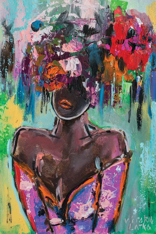 Black Woman In Purple by Viktoria Latka wall art