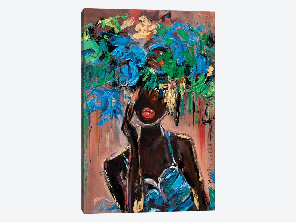 African Woman In Blue by Viktoria Latka 1-piece Canvas Artwork