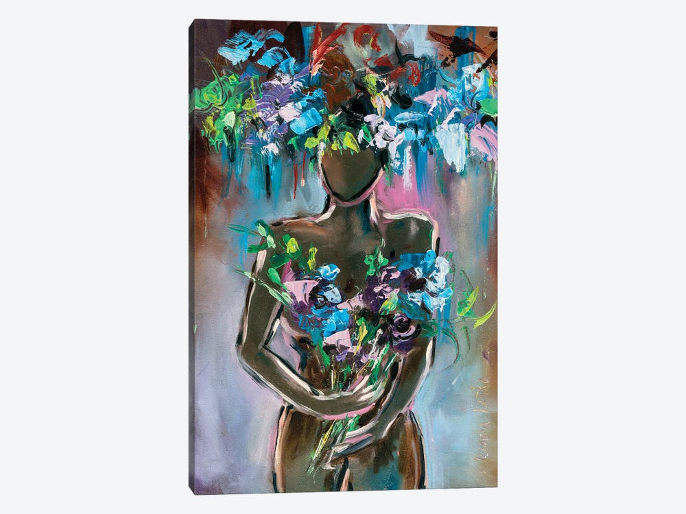 Nude With Meadow Flowers II by Viktoria Latka 1-piece Canvas Print